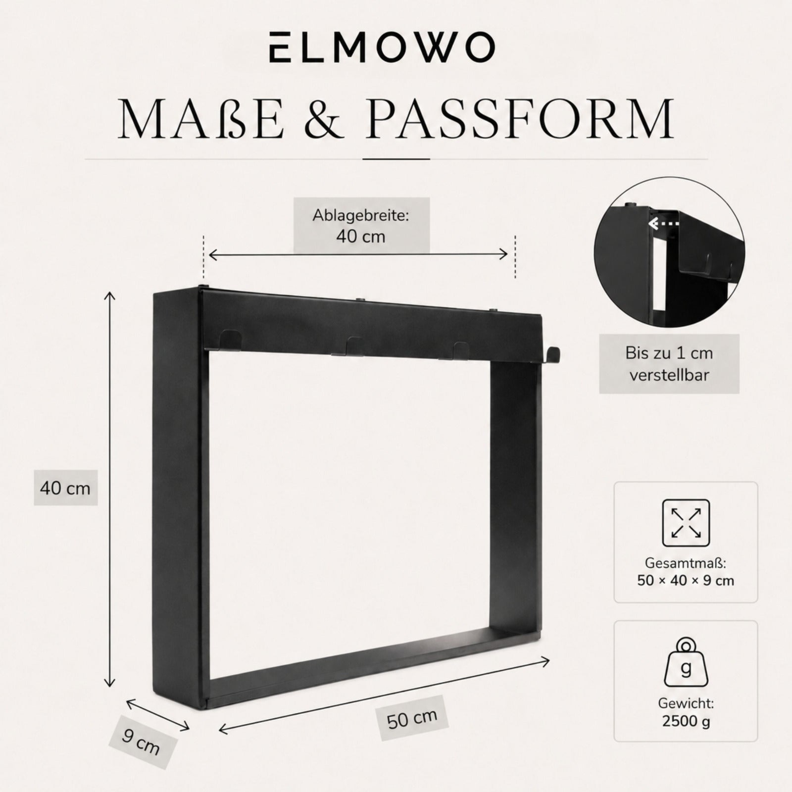 ELMOWO - Edelstahl Duschablage zum Hängen ohne Bohren für die Glasduschwand