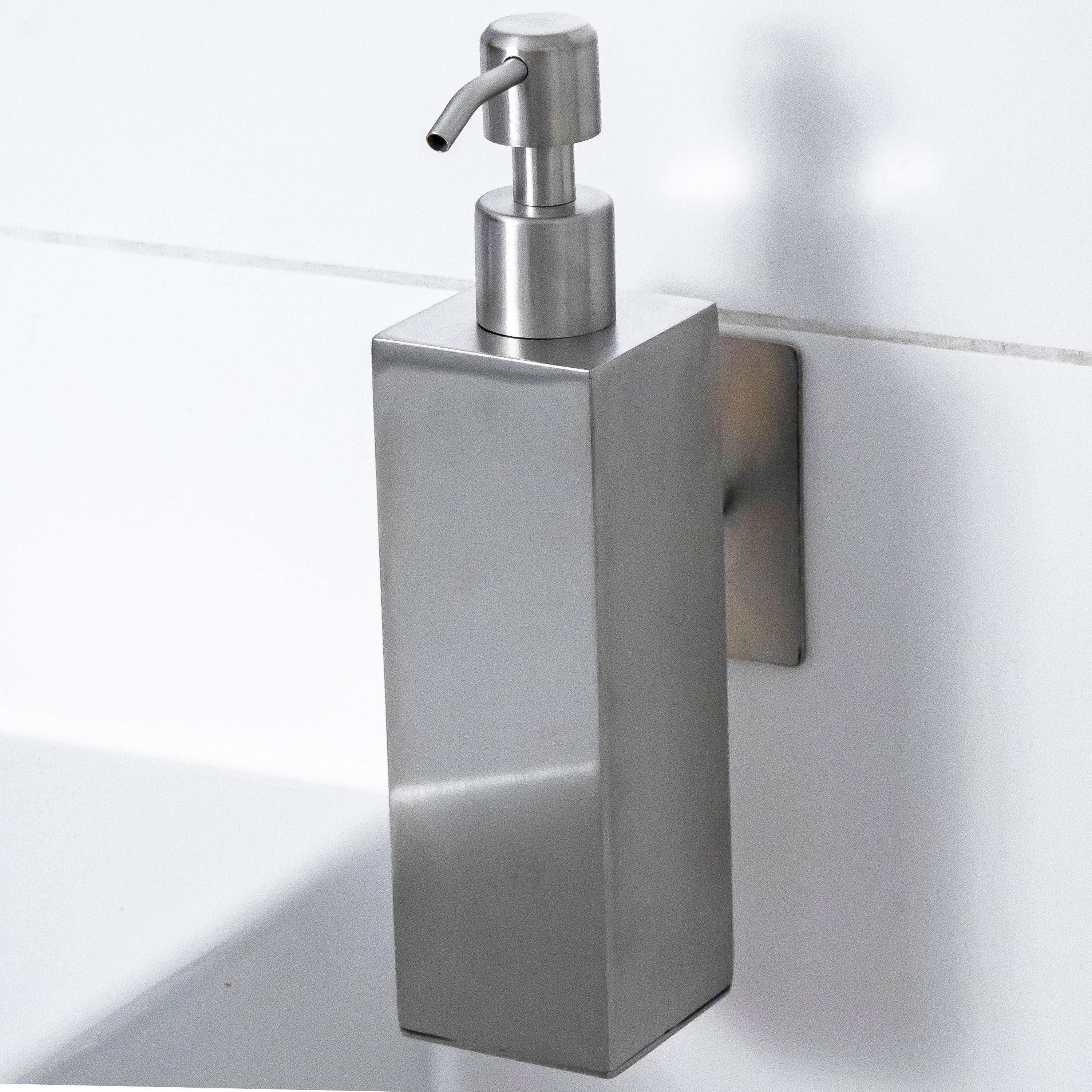 ELMOWO - Edelstahl Seifenspender ohne Bohren 220ml (silber) für Flüssigseife