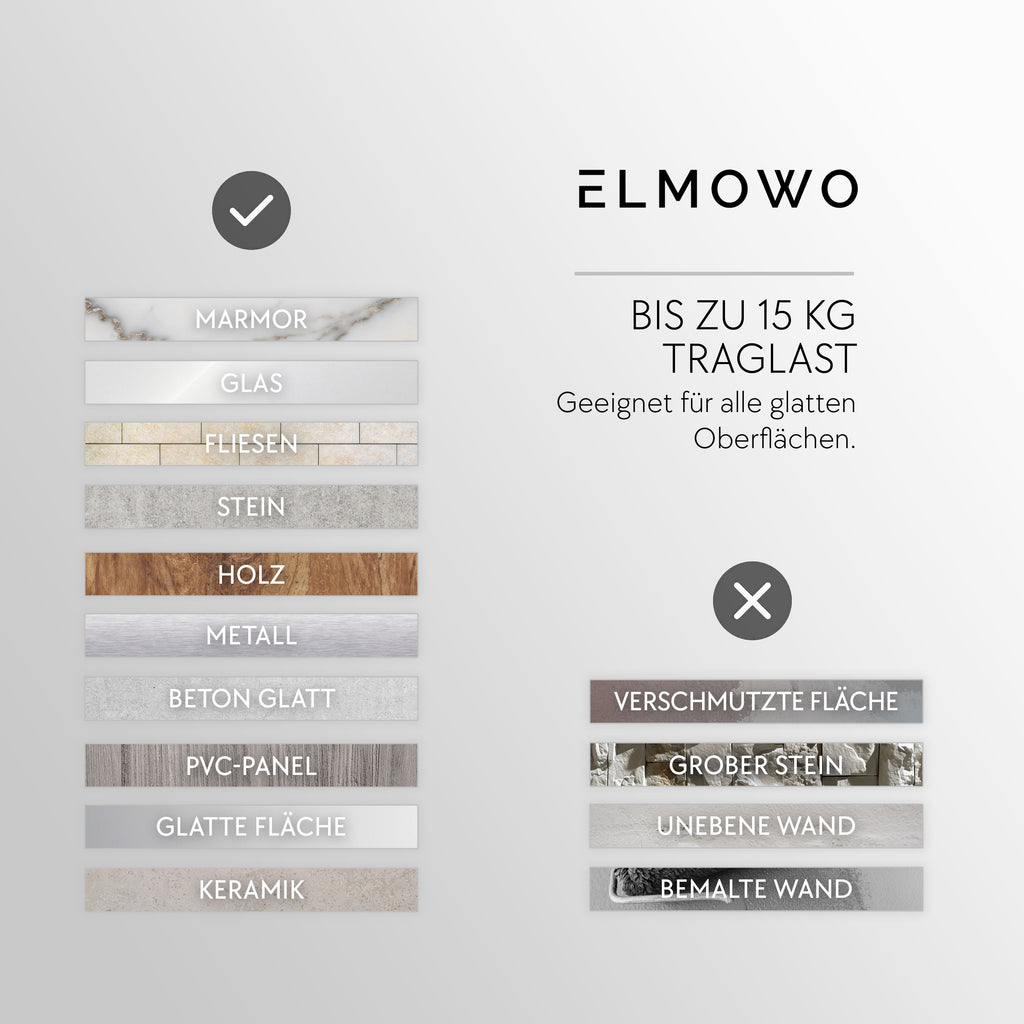 ELMOWO - Edelstahl Zahnbürstenhalter ohne Bohren (schwarz) für elektrische Zahnbürste