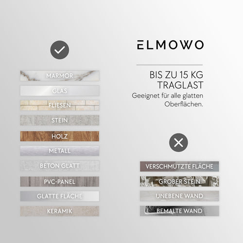 ELMOWO - Edelstahl Zahnbürstenhalter ohne Bohren (schwarz) für elektrische Zahnbürste